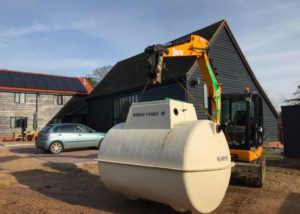 Marsh tank being installed in Essex