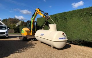 Septic tank being delivered