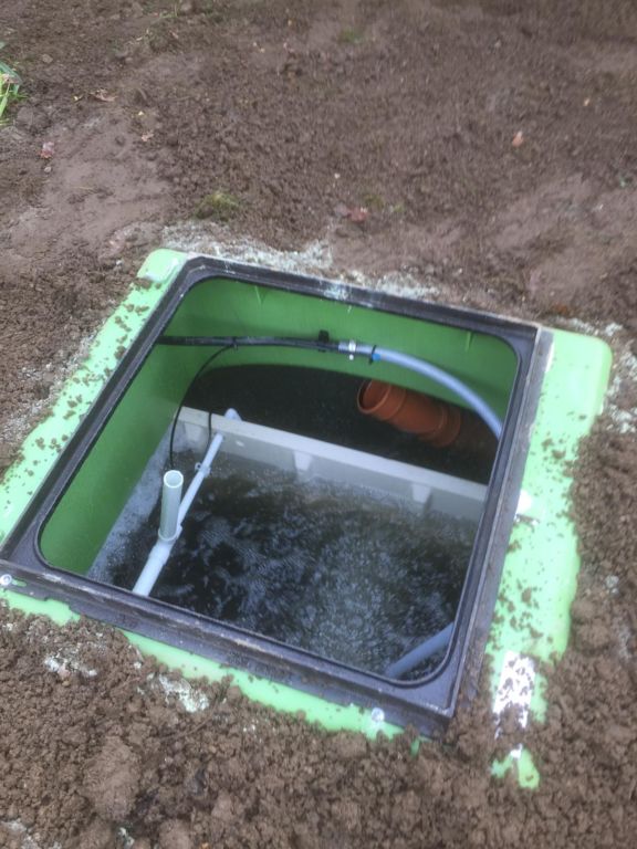 Tricel septic tank in ground