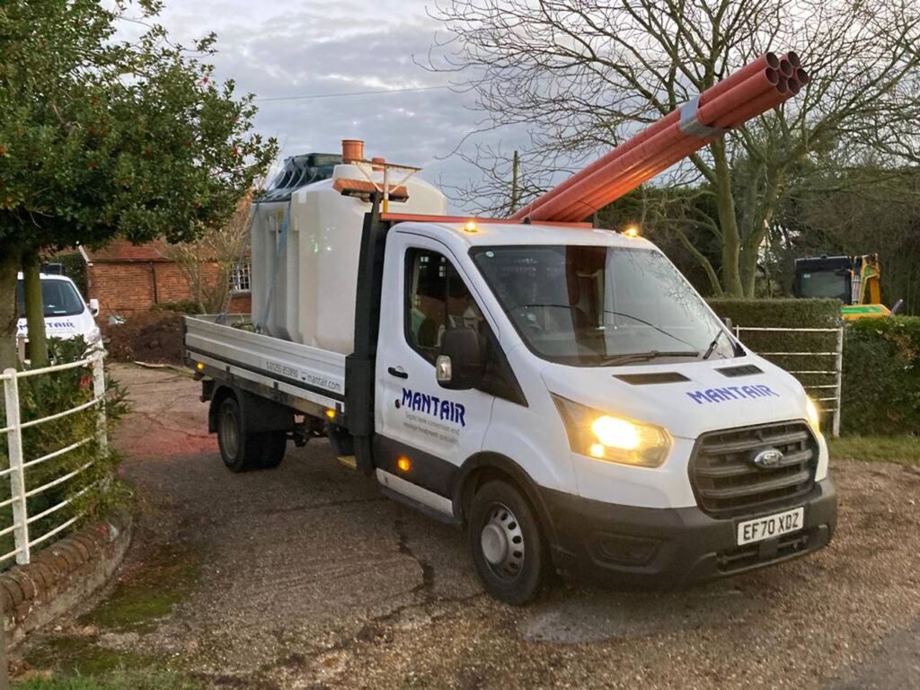 Hydroclear sewage treatment plant on van