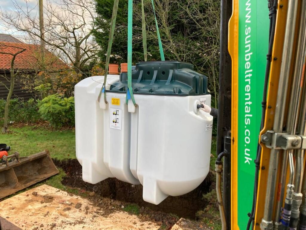 Hydroclear sewage treatment plant installation Essex