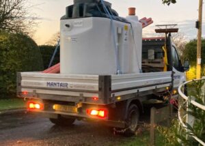 Hydroclear sewage treatment plant on van