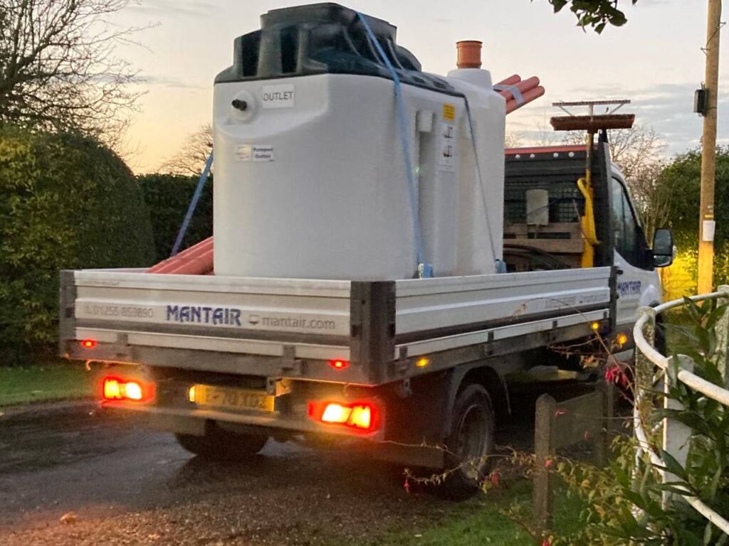 Hydroclear sewage treatment plant on van