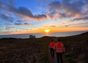 Mantair employees sunset RSPB South stacks