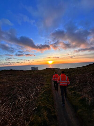 Mantair employees sunset RSPB South stacks